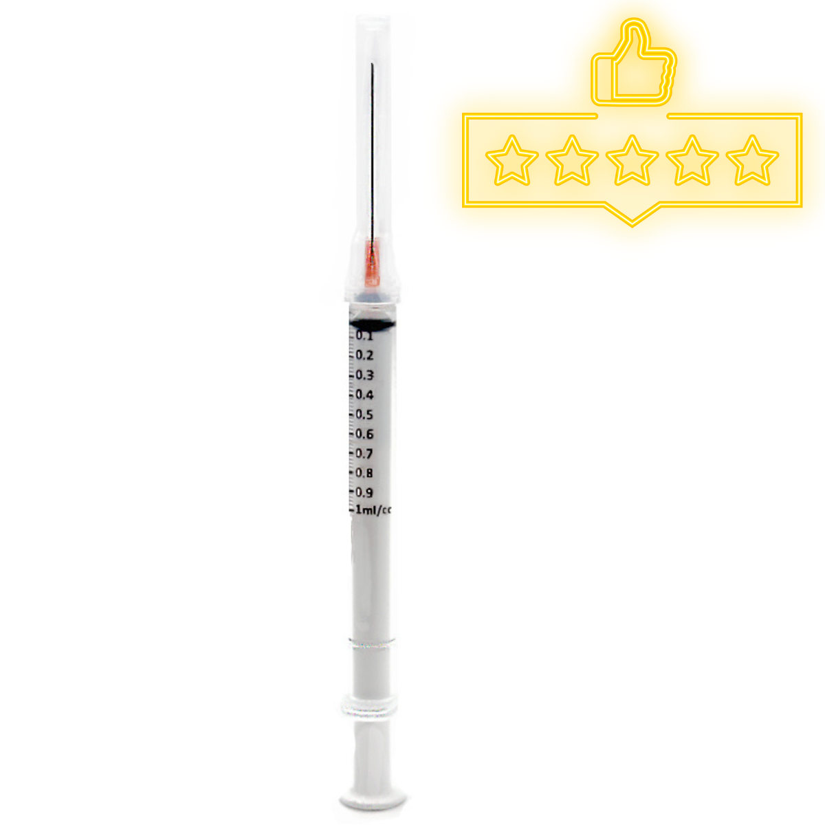 Sterile 1ml, 25 Gauge Syringe with attached Needle (50pk)