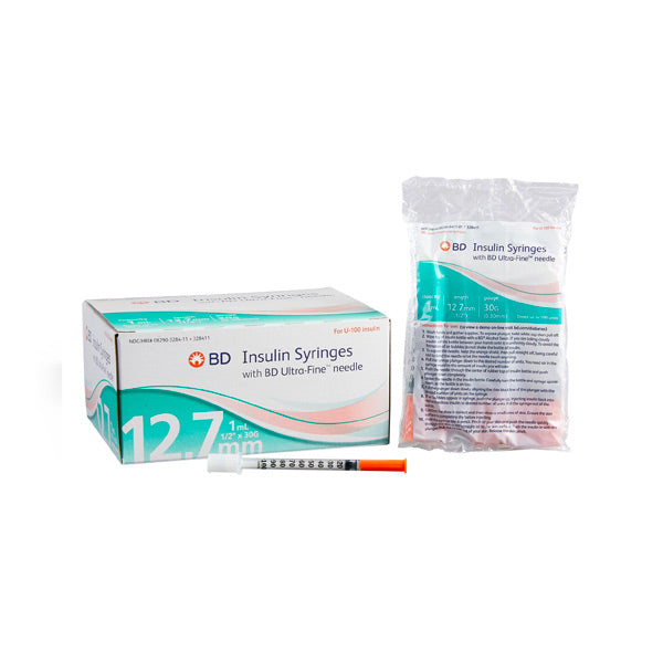 BD 1ml, 30 Gauge Ultra Fine Sterile Syringe with 1/2" Needle