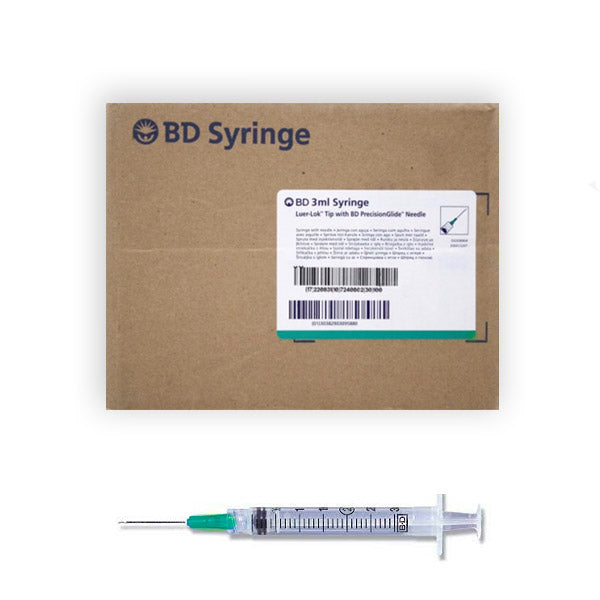 BD 3mL, 21G x 1" Luer Lock Sterile Syringe with Needle