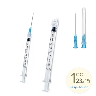 1cc, 23 Gauge x 1.5" Syringe with Needle Combo (50pk)
