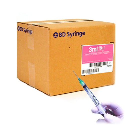 BD 3ml 18G x 1.5" Inch Luer Lock Syringe with removable Needle (50pk)