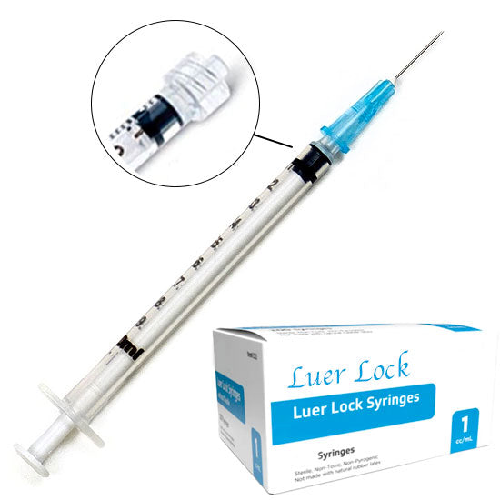 1cc, 25 Gauge x 1" Syringe and Needle Combo (50pk)