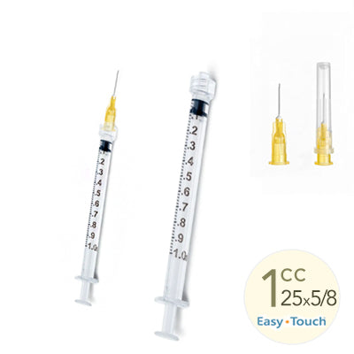 1cc, 25 Gauge x 5/8" Syringe with Needle Combo (50pk)