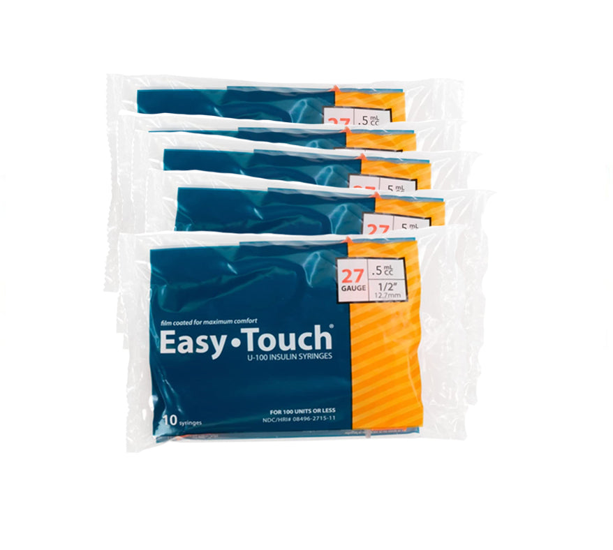 Easytouch .5cc, 27G x 1/2" Diabetic Syringe (50pk)