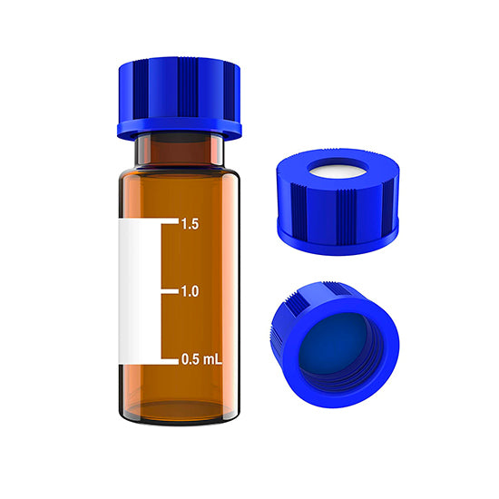 2mL Amber Autosampler, HPLC/GC Sample Vials, with Graduations (Single Vial)