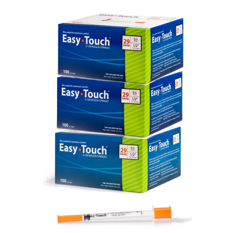 Easytouch 1cc, 29G x 1/2" Diabetic Syringe - 300 Syringes