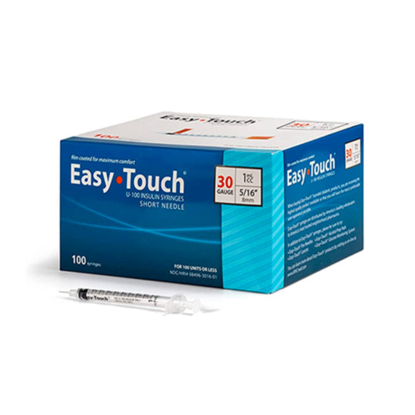 Easytouch 1cc, 30G x 5/16 (8mm)" Diabetic Syringe with Needle