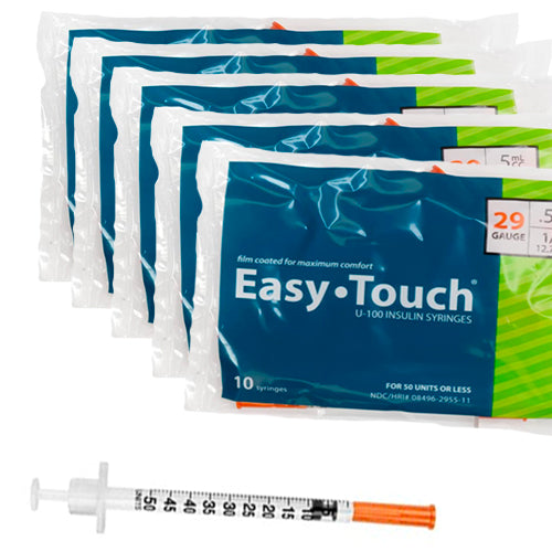 Easytouch .5cc, 29G x 1/2" Diabetic Syringe (50pk)