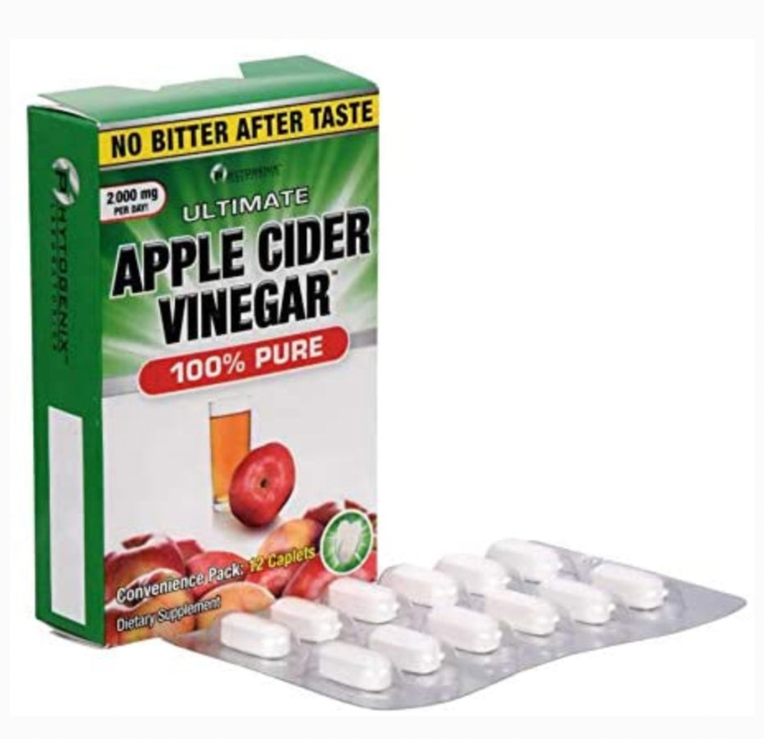 Apple Cider Vinegar Capsules 250mg, Natural Fat Burner and Detoxifier 12ct