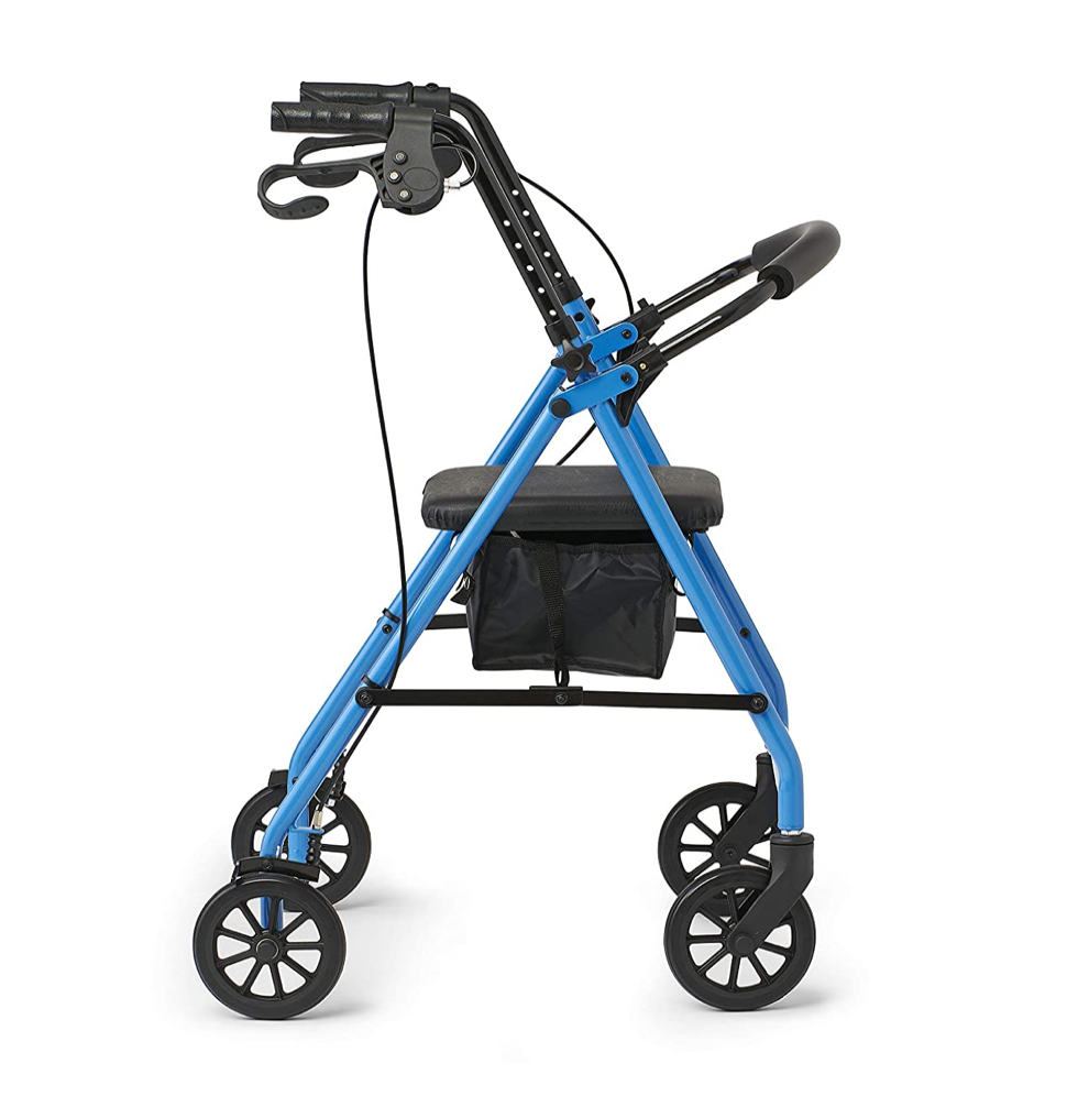 Medline Mobility Lightweight Folding Steel Rollator Walker