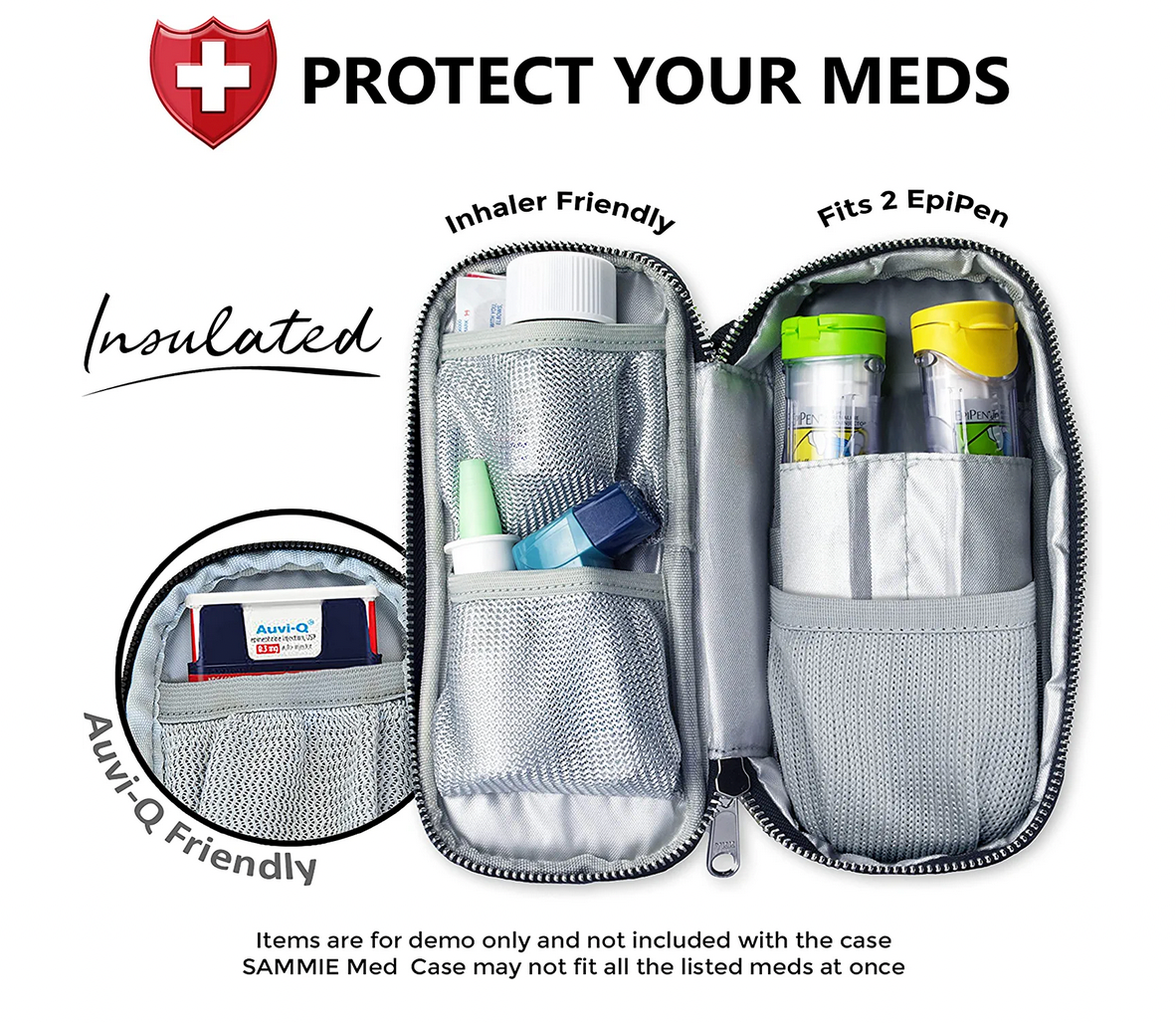 PM Epipen, Inhaler, Allergy, Medical Supply Bag