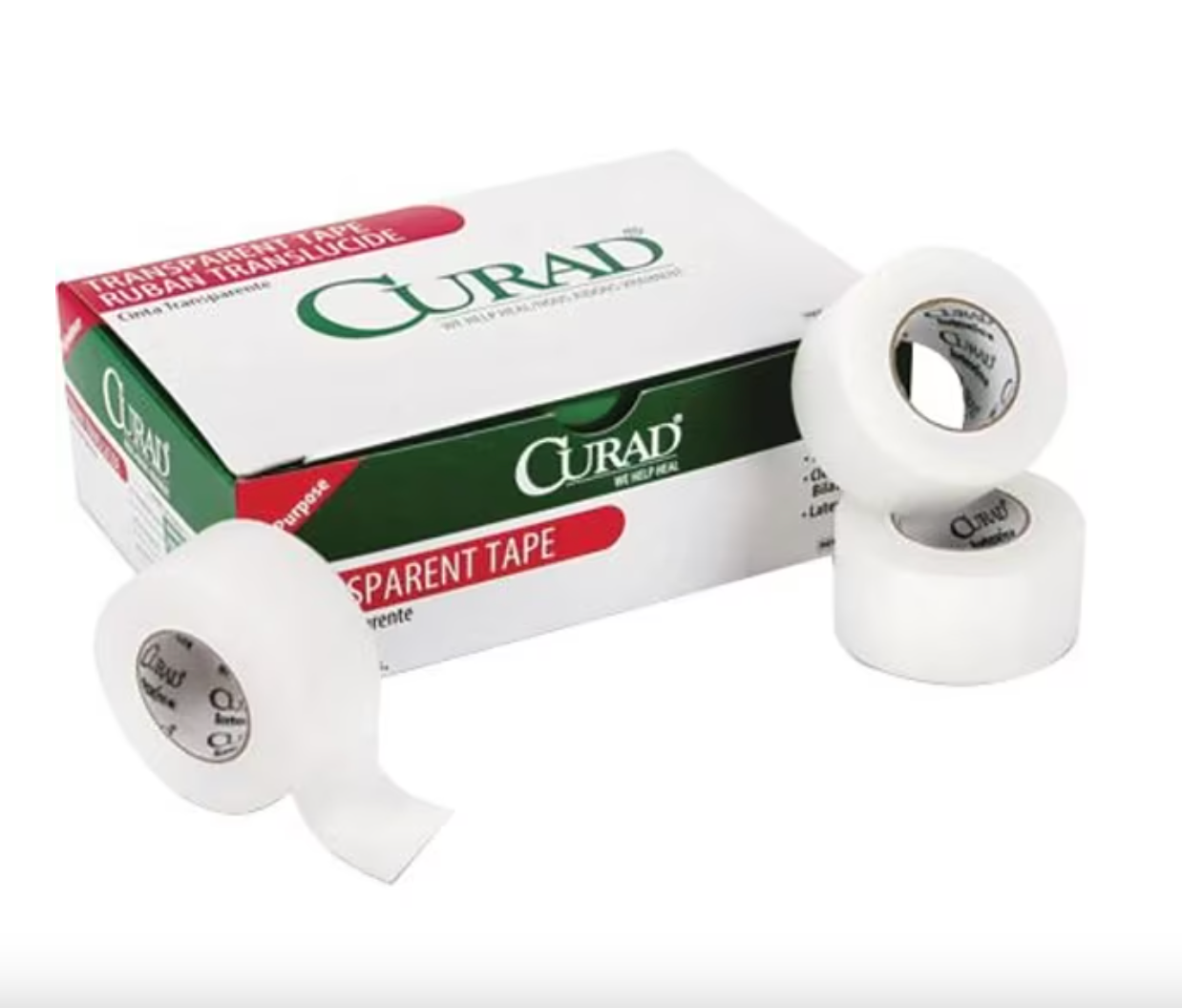 Curad® Transparent Adhesive Tape, 1" x 10 yds., 12/Box