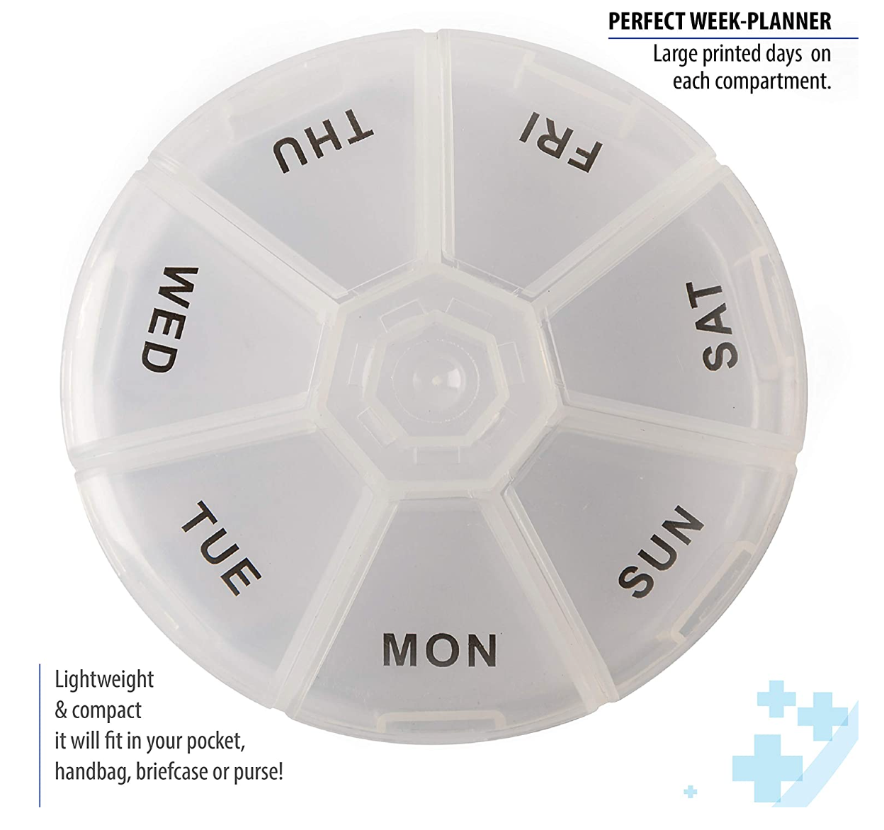 7 Day Weekly Round Portable Pill Box