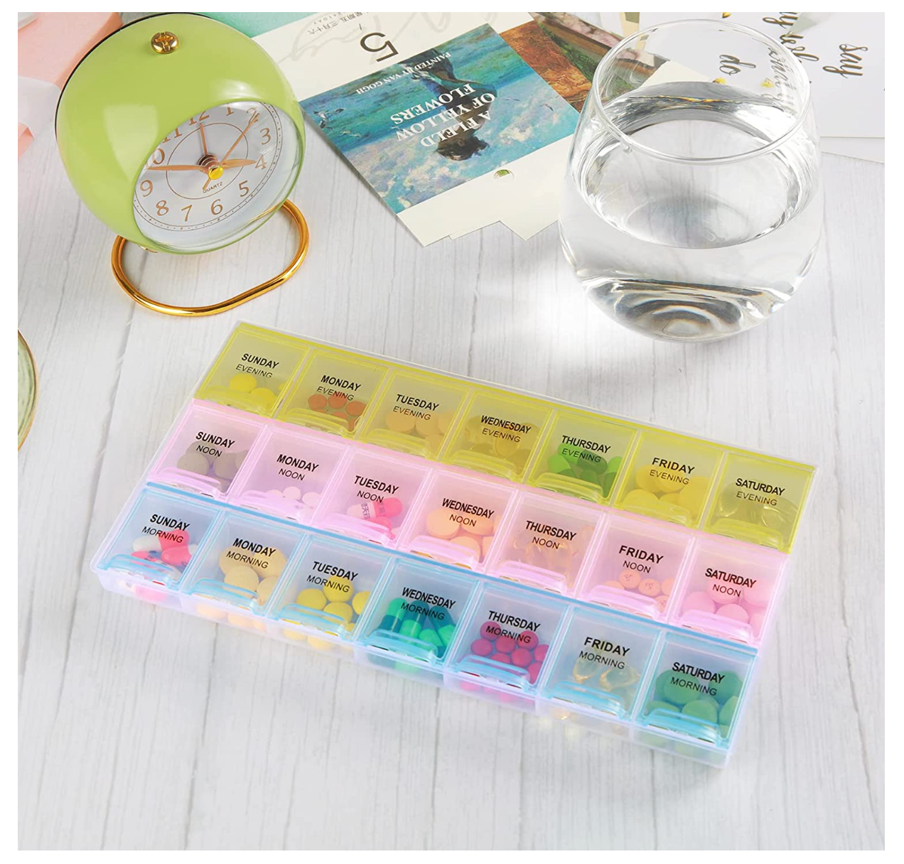 Large 3 Times A Day 7 Day Weekly Travel Pill Organizer