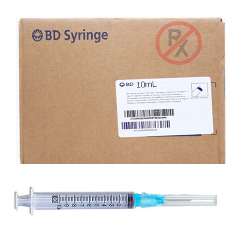 BD 10ml Luer Lock Syringe and 25 Gauge x 1" Luer Lock Needle (25pk)