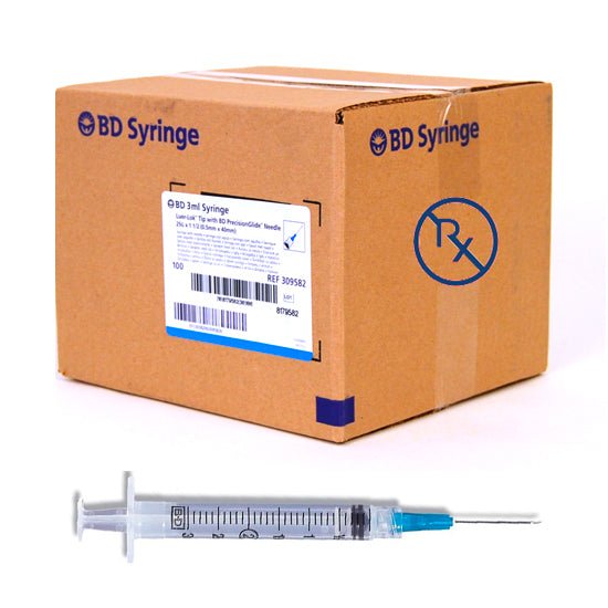 BD 3mL, 25G x 1" Luer Lock Sterile Syringe with Needle