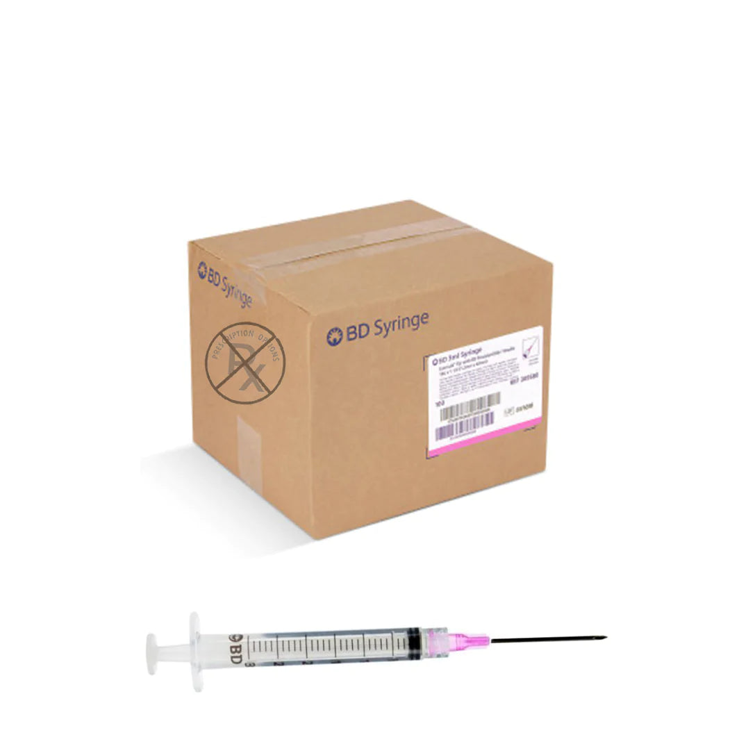 BD 3ml, 18G x 1.5" Sterile Syringe with Attached Needle (10pk)