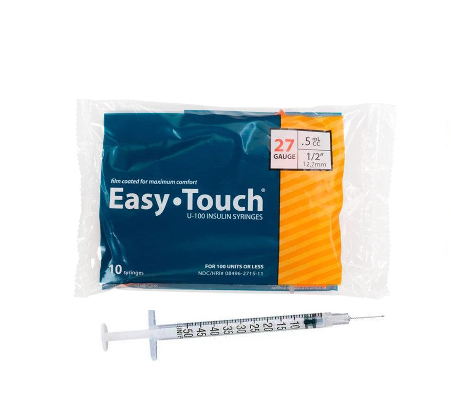 Easytouch .5cc, 27G x 1/2" Diabetic Syringe (10pk)
