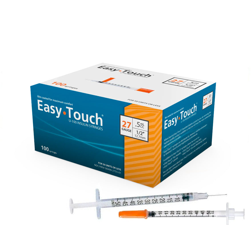 Easytouch .5cc, 27G x 1/2" Diabetic Syringe ( 1 box)