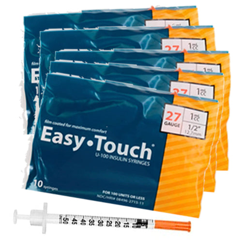 Easytouch .5cc, 27G x 1/2" Diabetic Syringe (50pk)