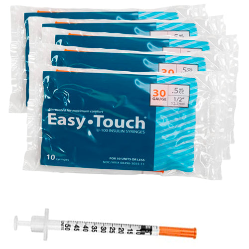 Easytouch .5cc, 30G x 1/2" Diabetic Syringe (50pk)