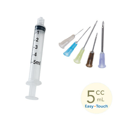5ml, 25 Gauge x 5/8" Sterile Syringe with Needle Combo